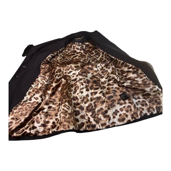 Sam Edelman Studded Rhinestone TRENCH COAT Women's SM Black Gold Silver Spiked - Picture 6 of 13